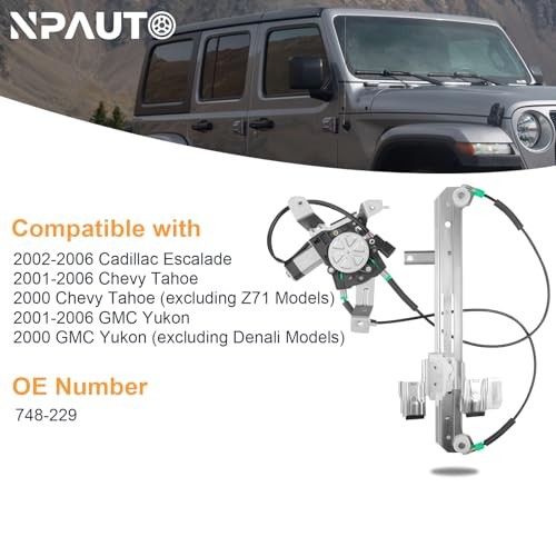 Power Window Regulator with Motor Assembly Replacement for Rear Driver Side