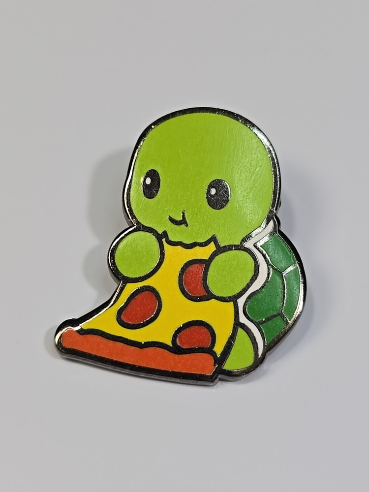Turtle With Pizza Lapel Pin By Teeturle