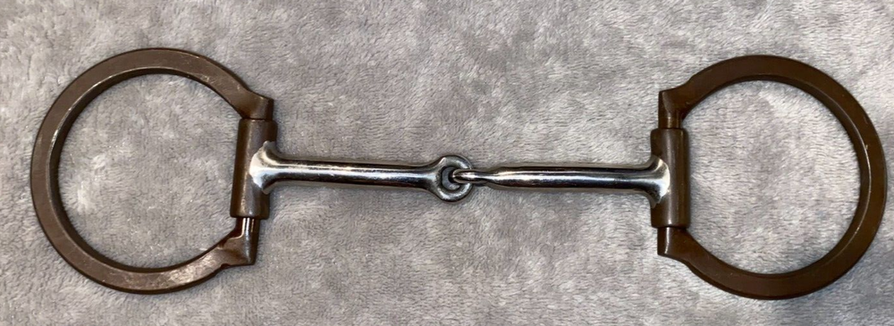 5'' BROWN IRON OFFSET DEE SNAFFLE BIT WITH COPPER INLAY