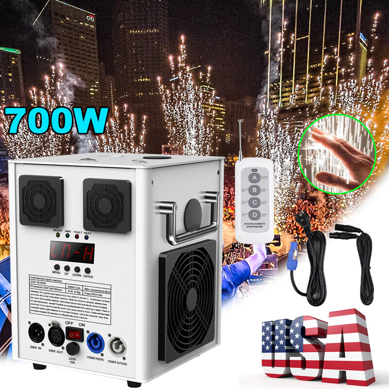 700W Cold Spark Firework Machine Stage Effect Wedding DJ Party DMX512 w/Remote