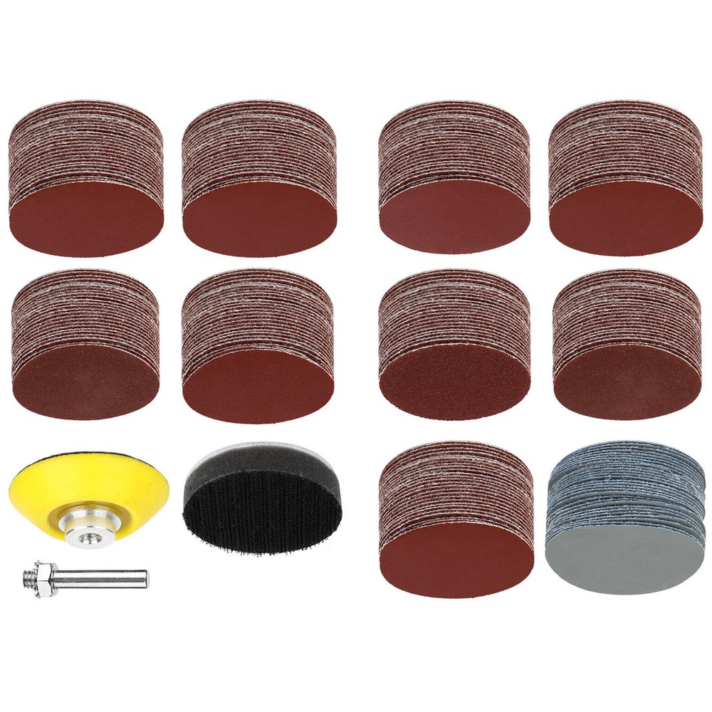 303Pcs 2" Sanding Disc Hook Loop Sander Paper Backer Pad + Drill Adapter Kit