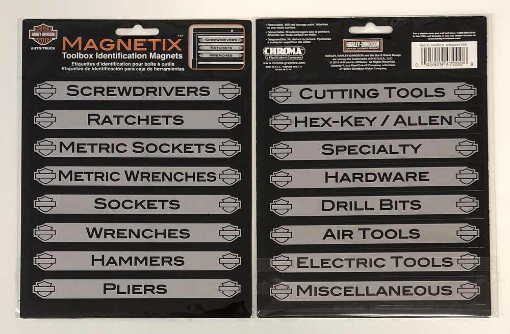 Harley Davidson Bar & Shield Toolbox Identification Magnetic Magnets 16 pcs