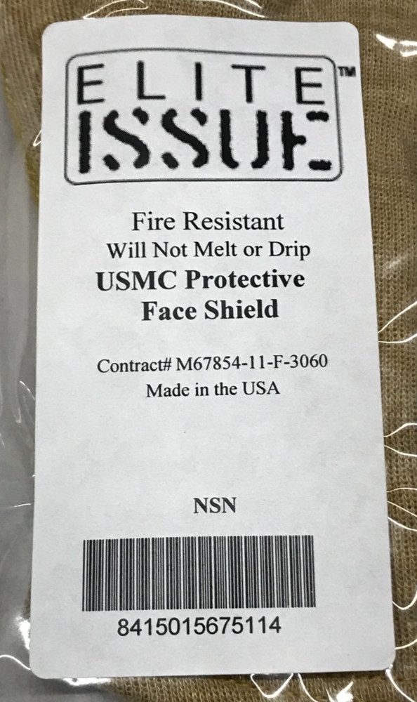 USMC FROG Balaclava Protective Face Shield Fire Resistant Tan OSFM Medium Weight