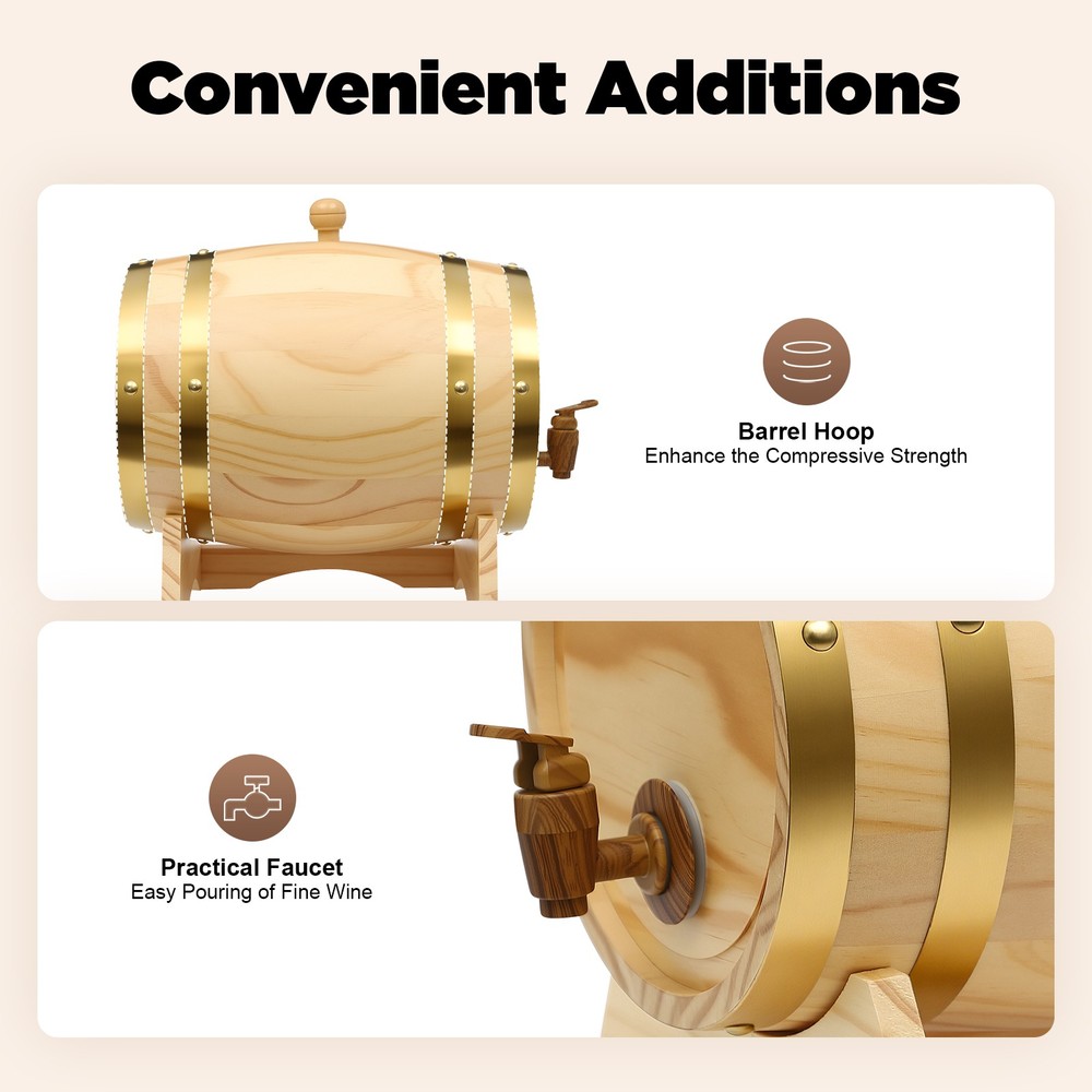5L/1.32gal Wine Oak Barrels Vintage Whiskey Barrel Vintage Whiskey Barrel