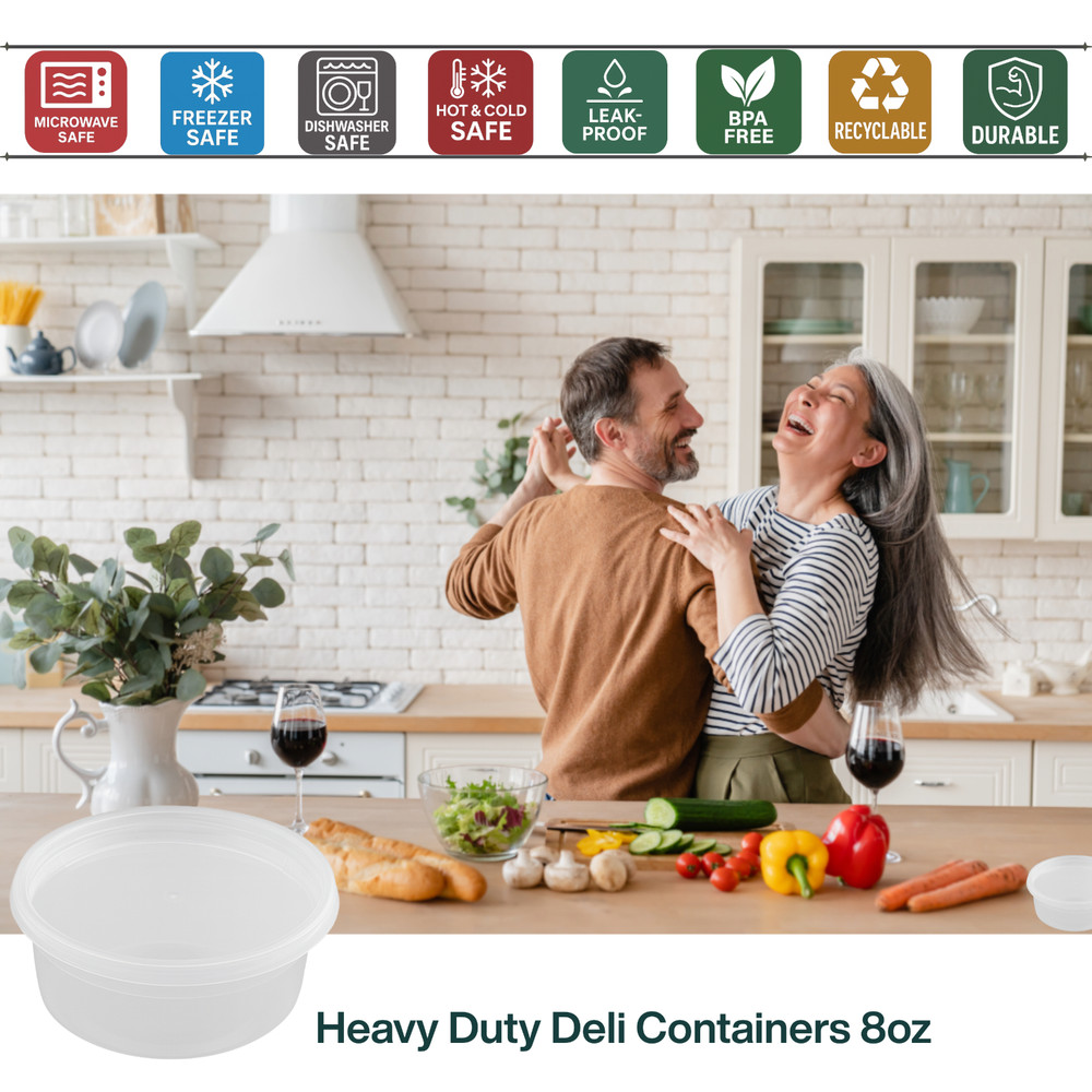 Heavy Duty 8oz PP Deli Container 50sets