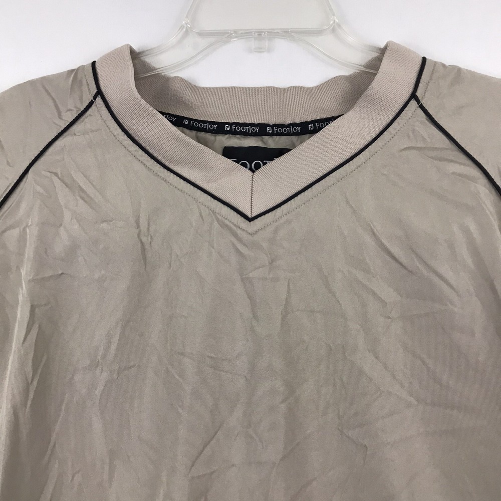 FootJoy Mens Packable Pullover Golf Jacket Rain Wind Size XL Beige