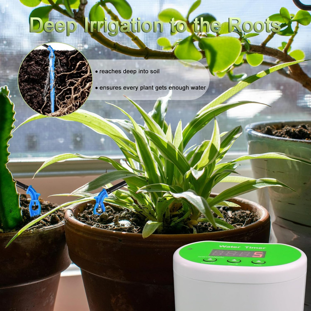 Automatic Plant Waterer Self Watering System - Drip Irrigation Kit with Programm