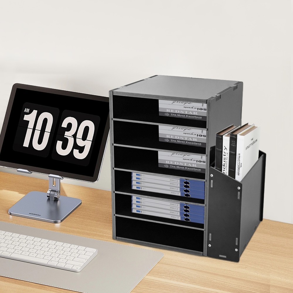 File Organizer PVC Board Letter Desktop Document Folder Office Tray Holder 6Tier