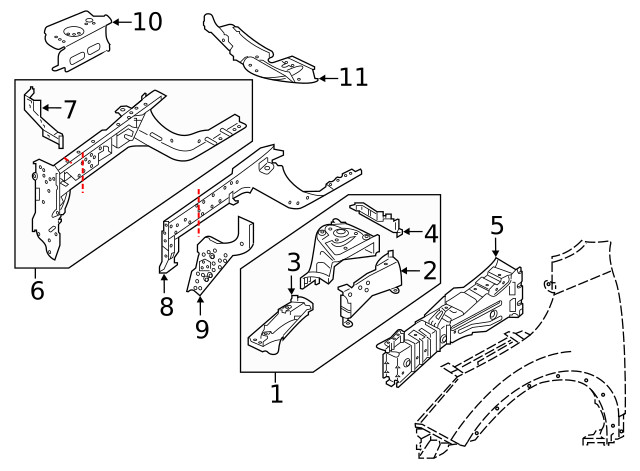Genuine Nissan Side Support 62520-6MA0A