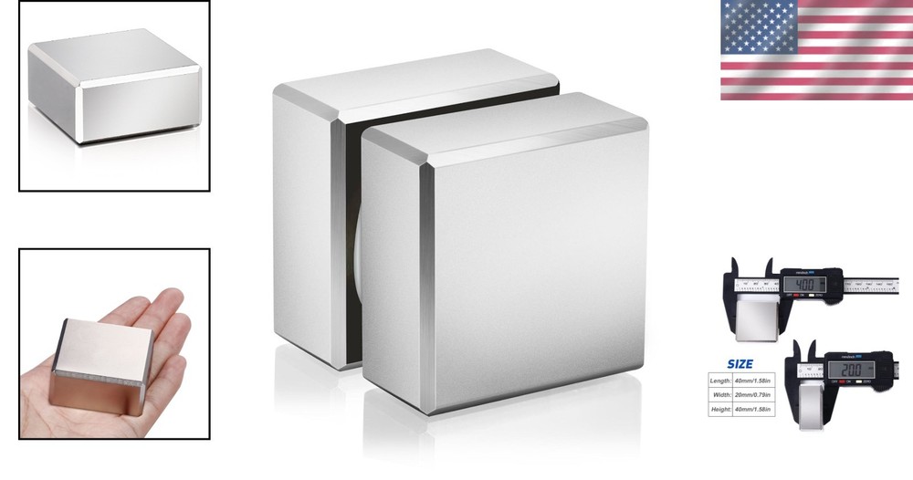 Neodymium Block Magnets - 2 Pack