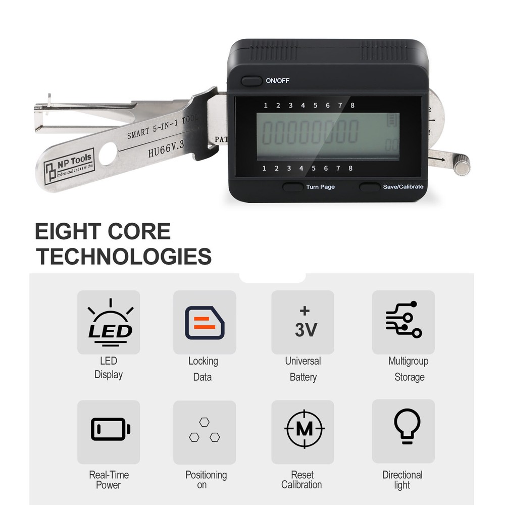 5 In 1 Smart Decoder HU66V.3 NP Tool Code Reading Storage LED Lighs for HU66 Car
