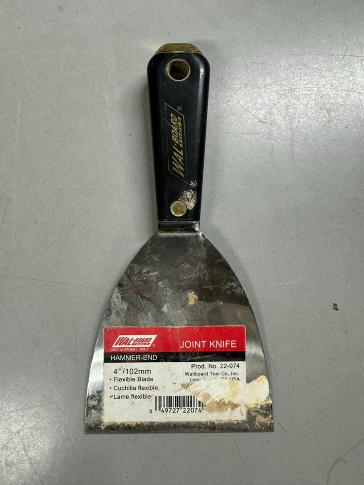 WAL-BOARD Tools 4” Hammer-End Joint Knife Flexible Blade