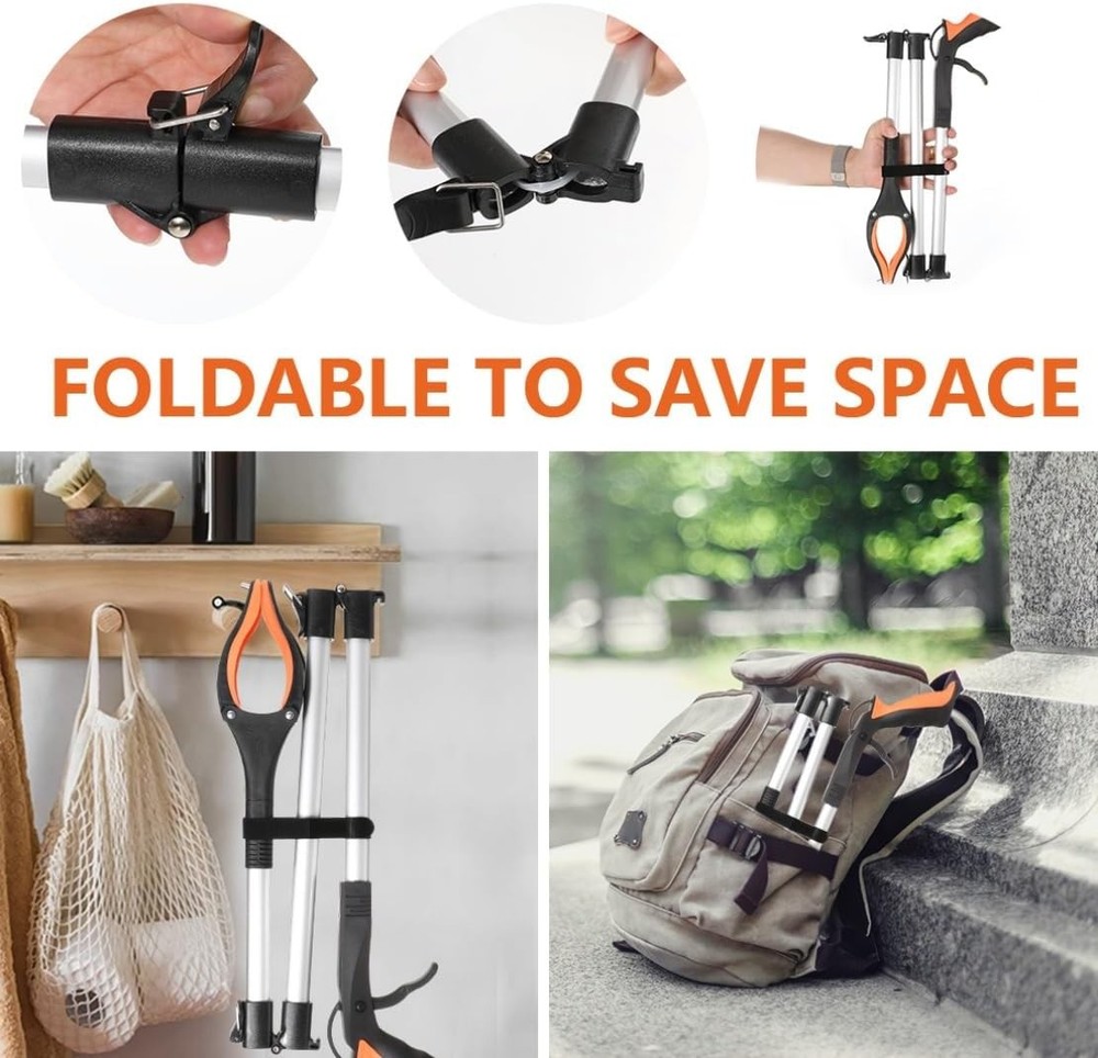 41" Foldable Grabber Reacher Tool - Adjustable Litter Picker Aid