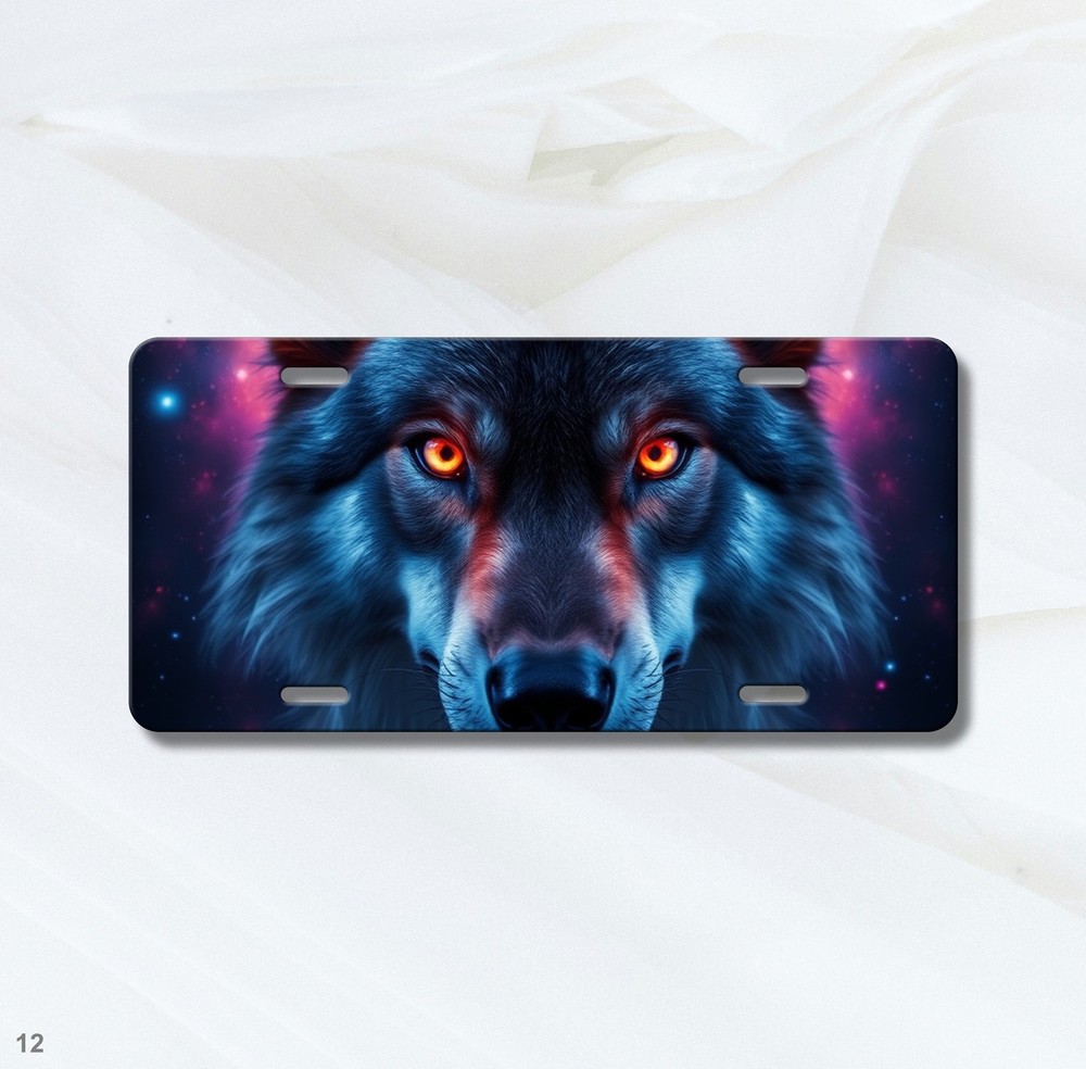 Powerful Wolf License Plate Personalized Front Bumper Plate Holiday Gift