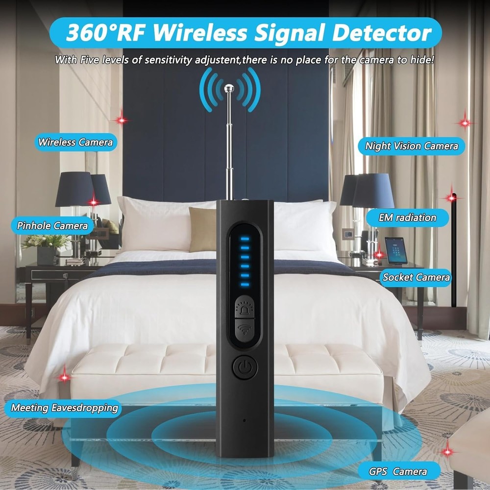 Bug Detector & Listening Device Finder - Wireless, Compact Design