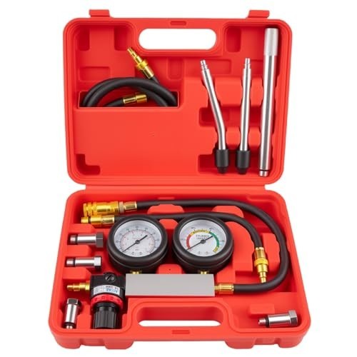 Automotive Cylinder Leak Down Tester Kit - Engine Compression & Leakage Test Too