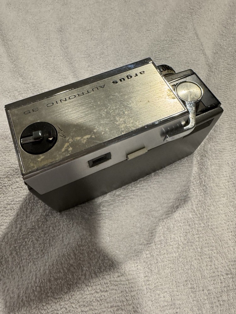 Argus Autronic 35mm Camera Silver Black with Case & Flash Attachment