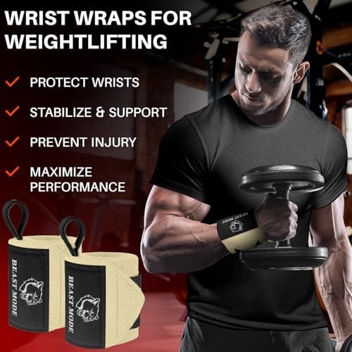 Heavy duty wrist wraps for weightlifting
