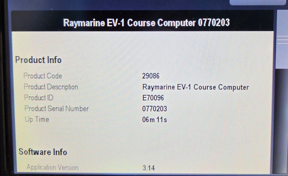 Raymarine Evolution Autopilot EV-1 Sensor Core & Computer - E70096