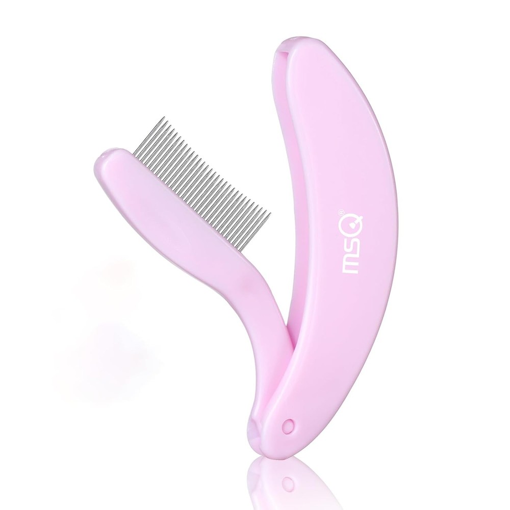 Eyelash Comb MSQ Separator Tool Folding Pink
