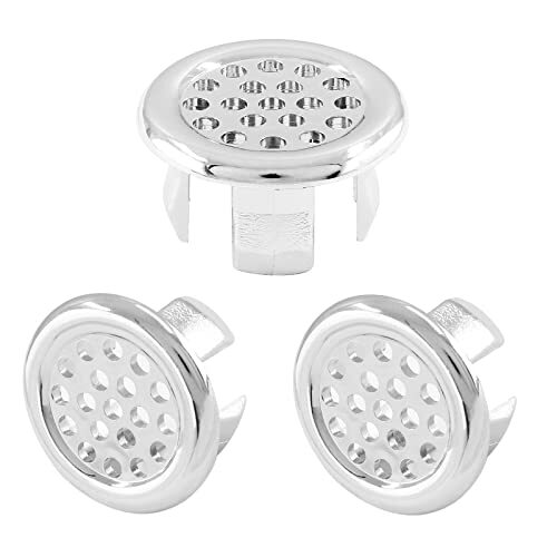 3 Pack Bathroom Sink Overflow Trim Ring Electroplating Chrome Overflow Drain Cov