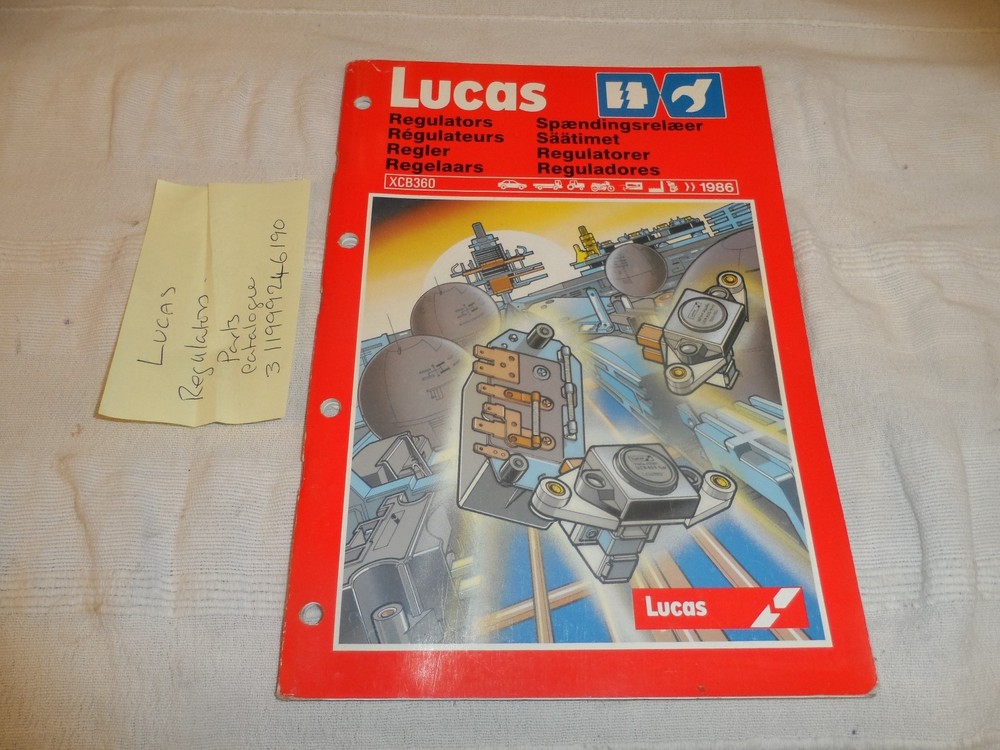 LUCAS   REGULATOR   CATALOGUE 1986