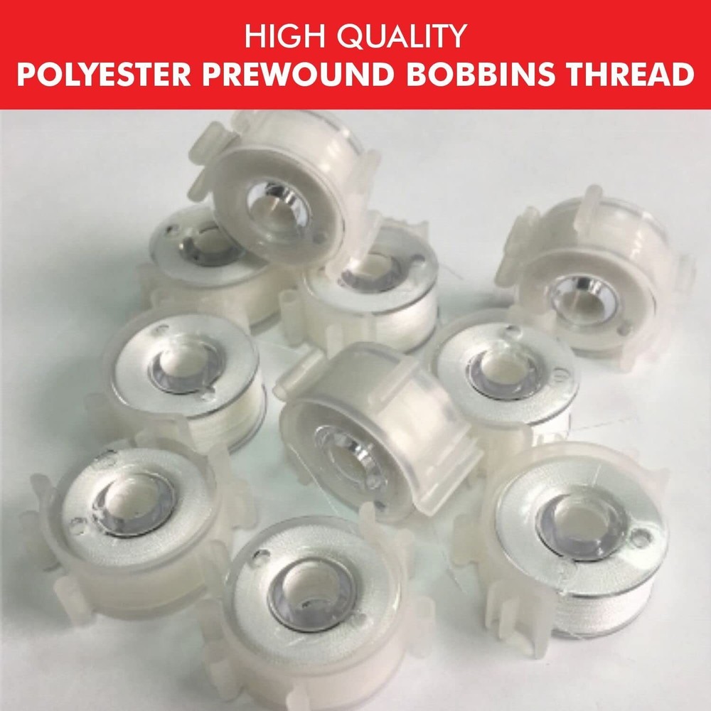 Superpunch 60S/2 Polyester Pre-Wound Bobbins Thread, Class 15 A, Superb White...