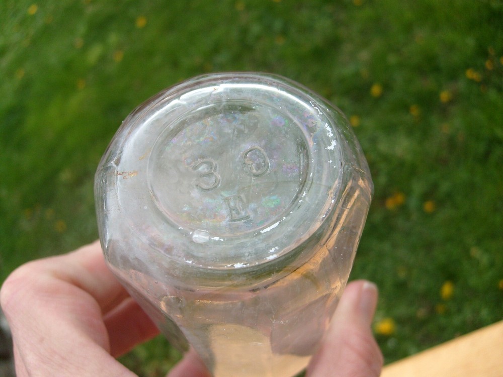 Antique Catsup or Sauce Bottle 10-Panel Bottom marked 30 E