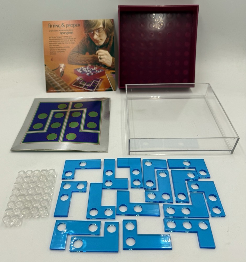 Sid Sackson Fitting & Proper Puzzle-Game 1973 Springbox - Hallmark Cards