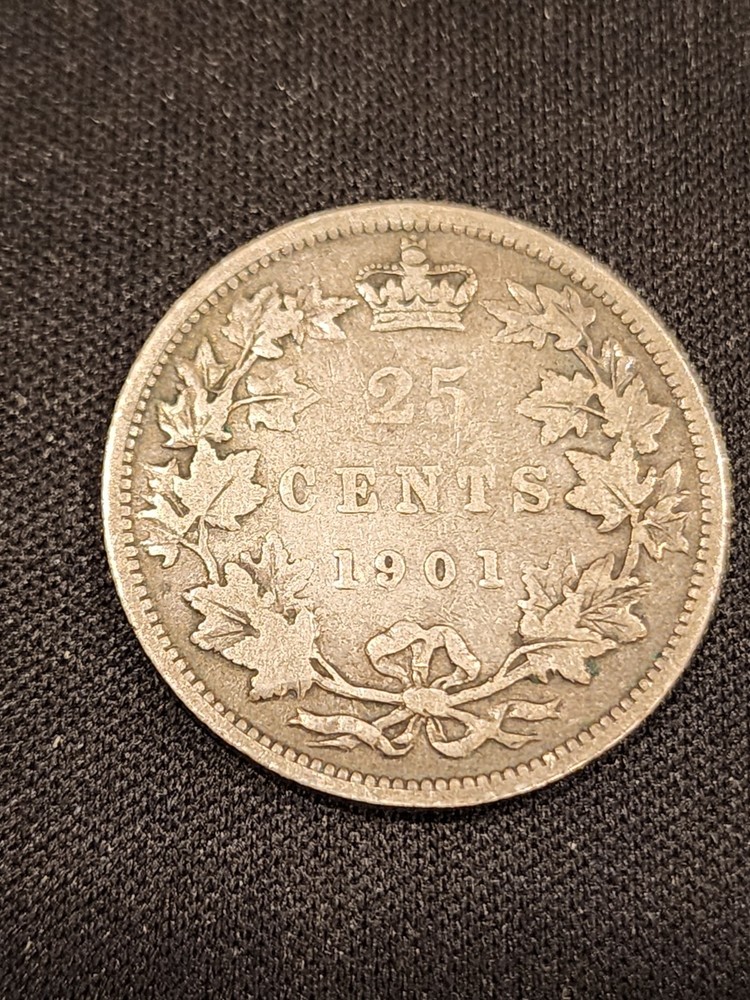 1901 Canada 25 Cents Silver Coin