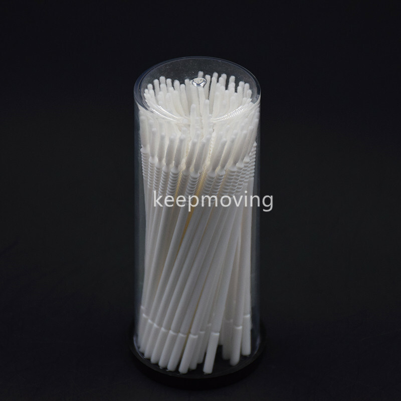 100Pc Dental Long Cylinder White Disposable Micro Brush Bendable Applicator Tips