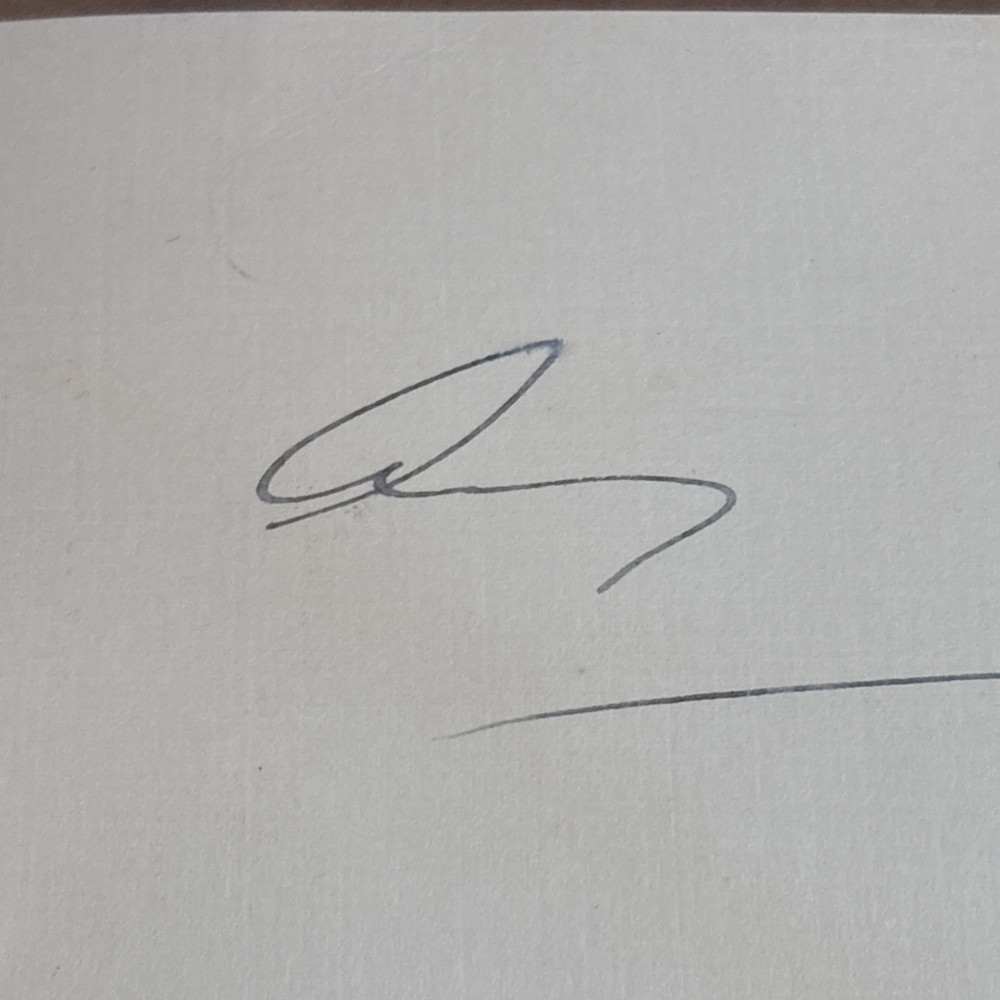 Amy Mollison Signed Index Card With COA