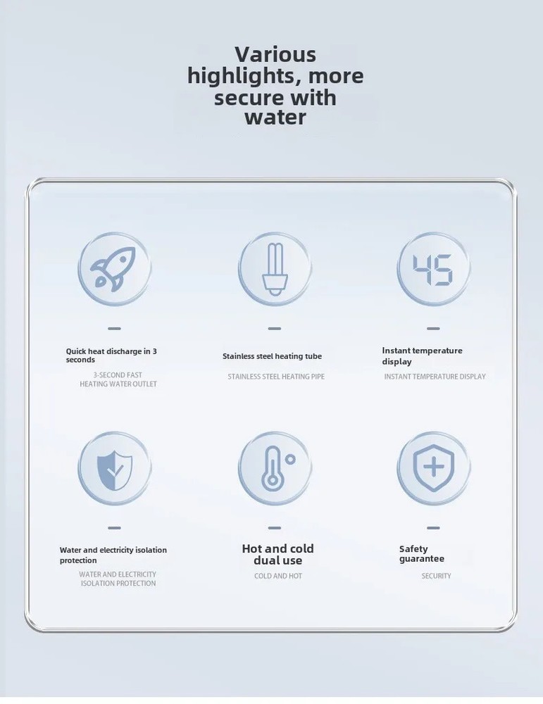 Instant Heating Faucet Water Tap Tankless Water Heater Electric Kitchen Faucet