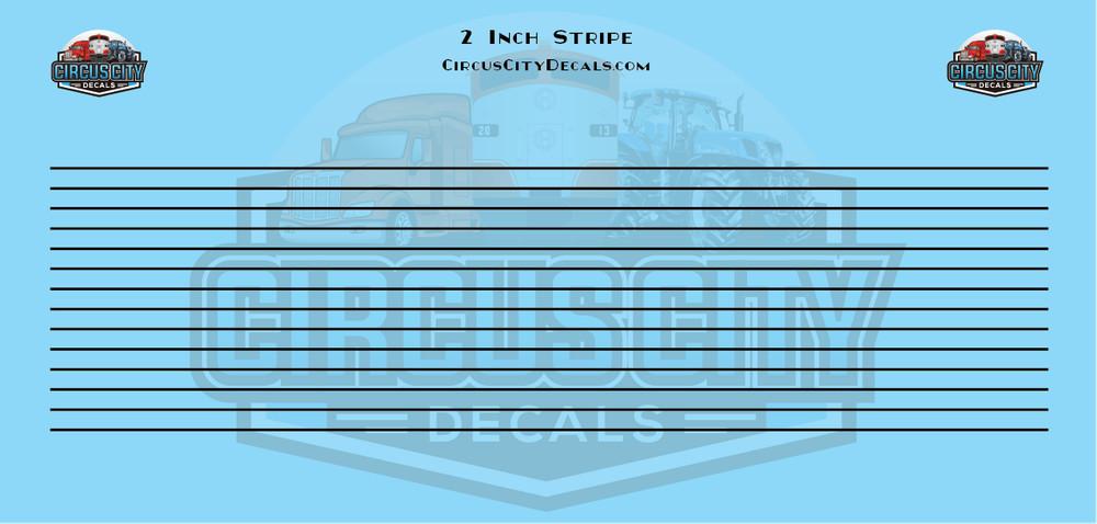 2 Inch Black Stripes 1:87 HO Scale