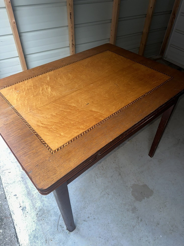 Vintage Draw Leaf Dining Table Amish Beautiful Wooden Pull Leaf Extension Table