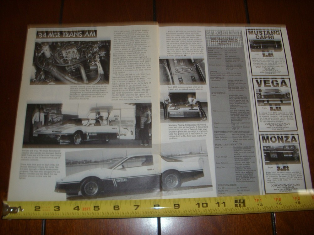 1984 MSE PONTIAC TRANS AM MECHAM - ORIGINAL ARTICLE