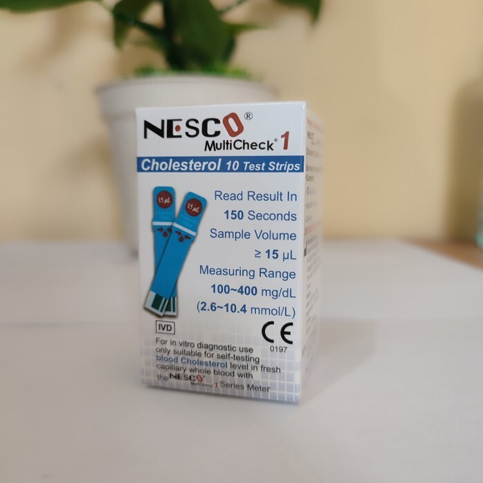 1 Box(10 Strips) NESCO MultiCheck Blood Cholesterol Test Strips