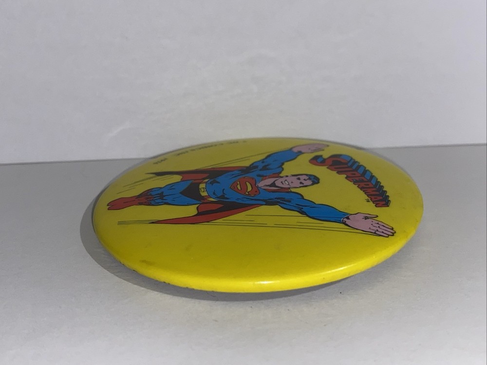 Vintage 1976 DC Comics Superman Superhero Button Pin