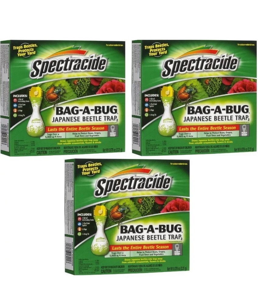 3 Pack Spectracide Bag A Bug Japanese Beetle Trap 16901