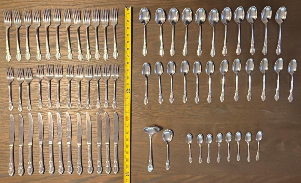 Rogers Oneida Park Lane Chatelaine 69 Piece Silverplate Flatware Service For 11+