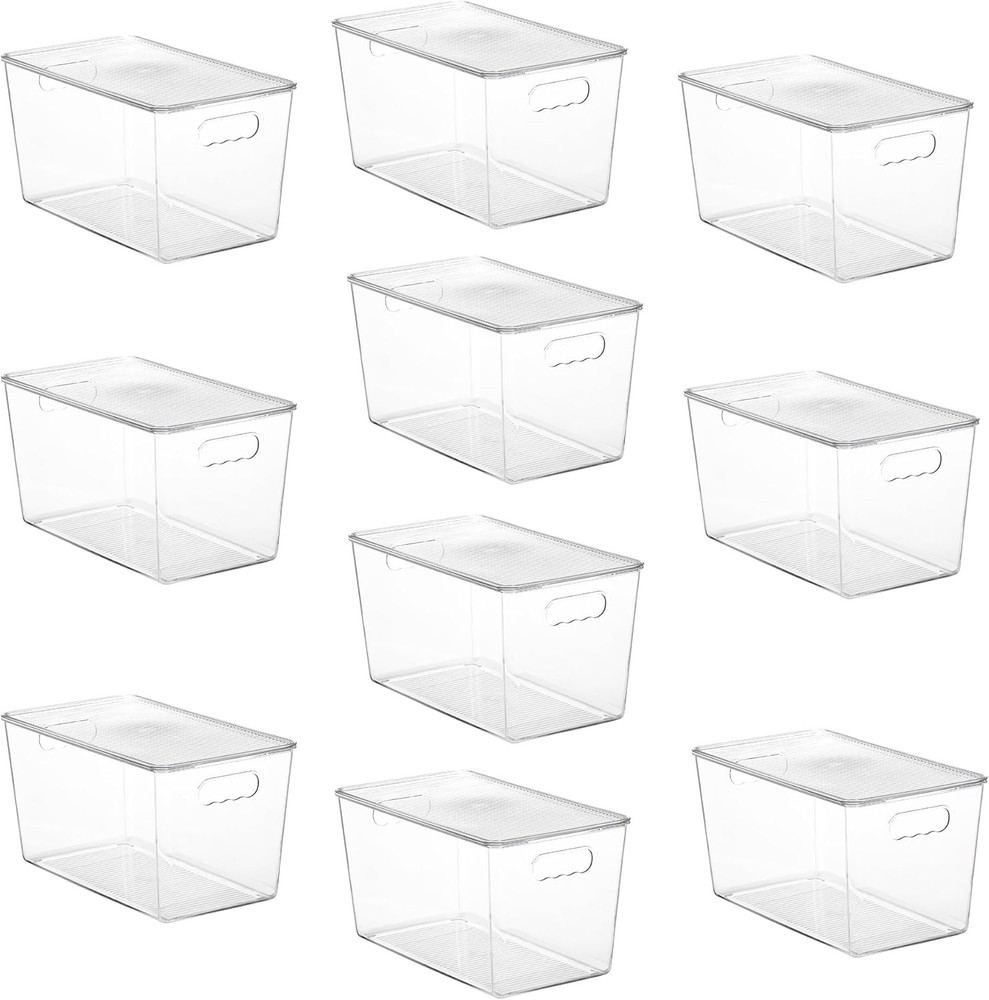 6-Piece Clear Stackable Storage Container Set (with Lids)