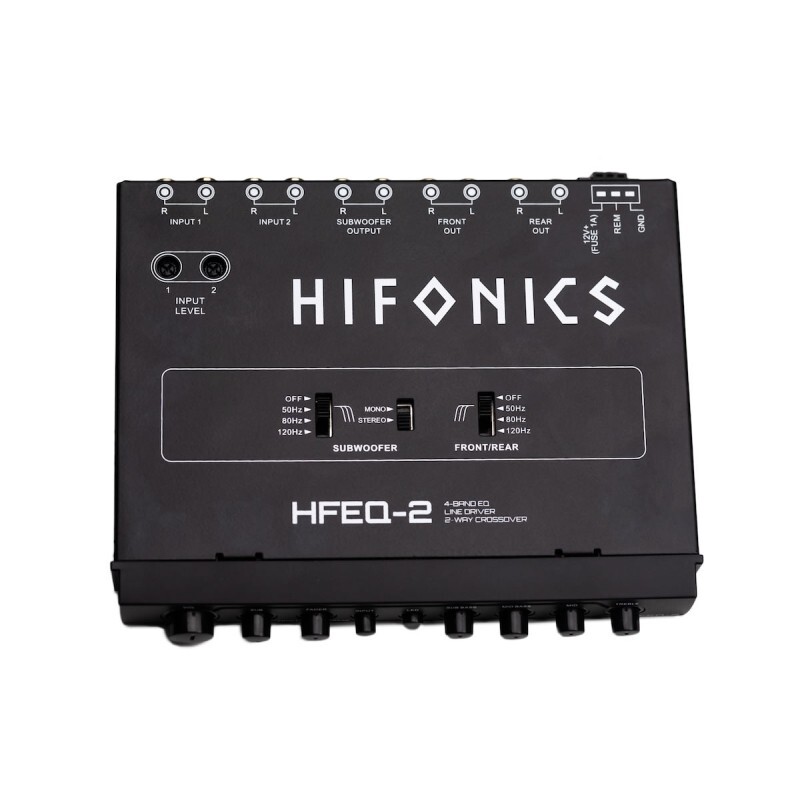 Hifonics HFEQ-2 Equalizer 4-Band 9-Volt Line-Drive Multi Source Signal Processor