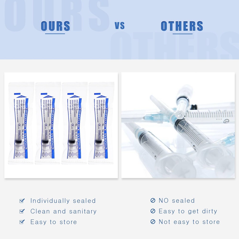 Frienda Large Plastic Syringe 4 Pack Measuring Syringe Tools Dispensing Mult...