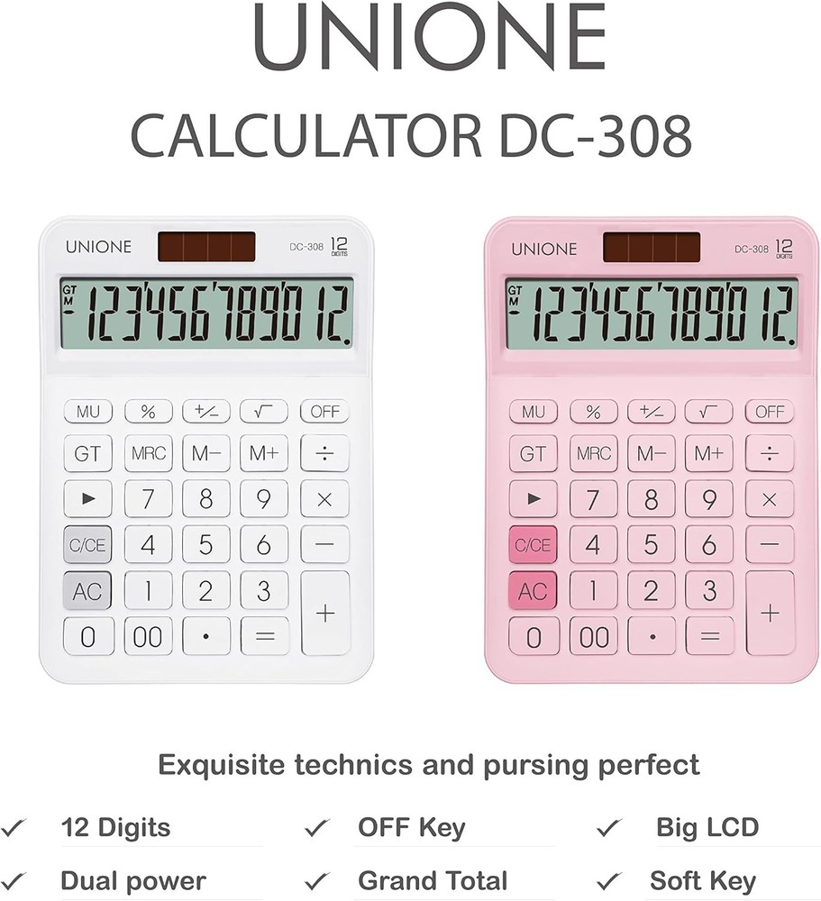 New, Two Line Display, Desktop Calculator. History Function- 30 Memories, Calcul