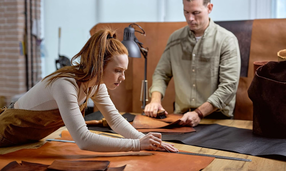 Real Leather Tooling Sheet for Crafting Tools, Wallets - Thick Crazy Horse Ma...