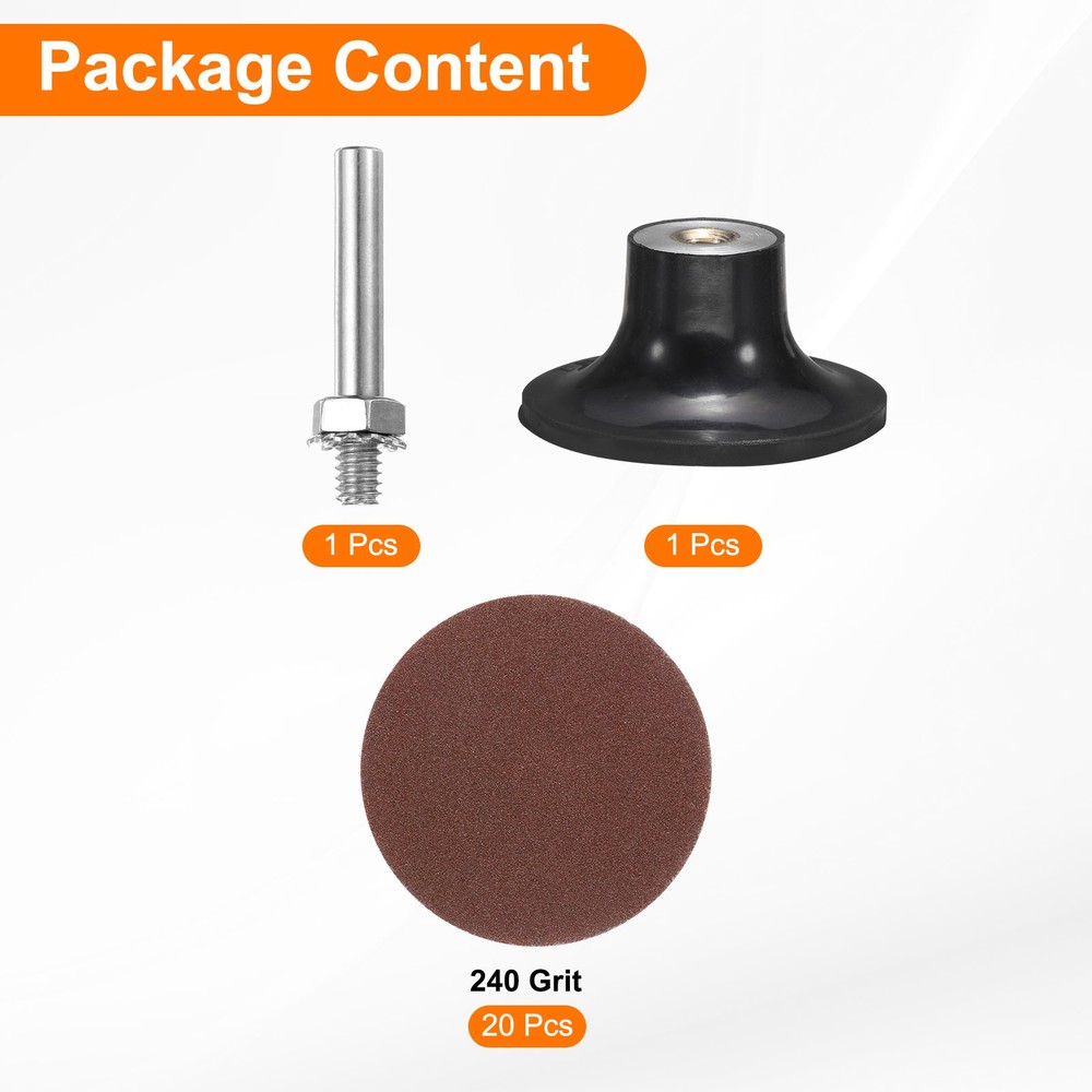 22pcs Quick Change Disc Set 2" Roll Lock Sanding Disc 240 Grits with Disc Holder