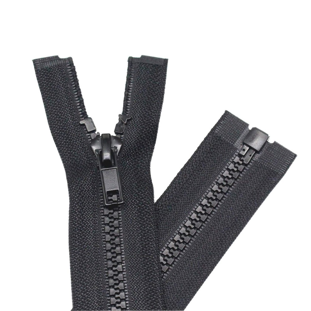 2pcs 31" #5 Separating Jacket Zippers Black Molded Plastic Sewing Coats