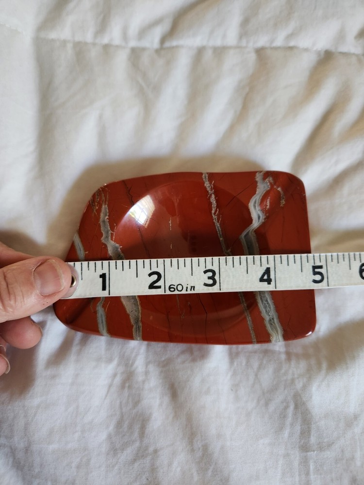Vintage Red Jasper Ashtray Mid Mod