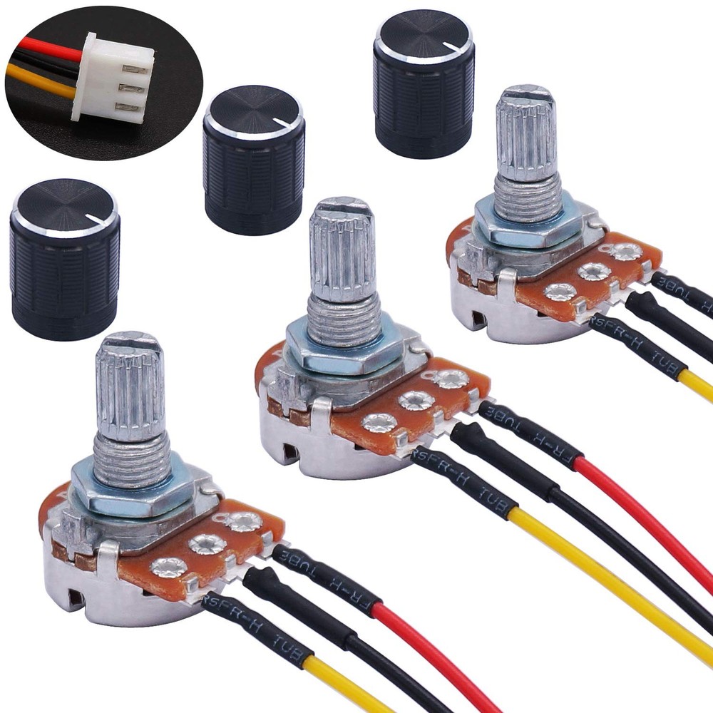 TWTADE 3PCS 10K Ohm Linear Taper Adjustable Rotary Potentiometer