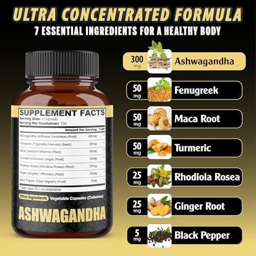 Ashwagandha Extract Capsules 8050mg Herbal Blend Sleep Support
